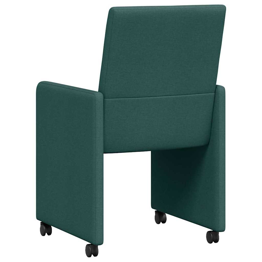 Dining Chairs with Castors 2 pcs Dark green 57 x 66 x 94 cm