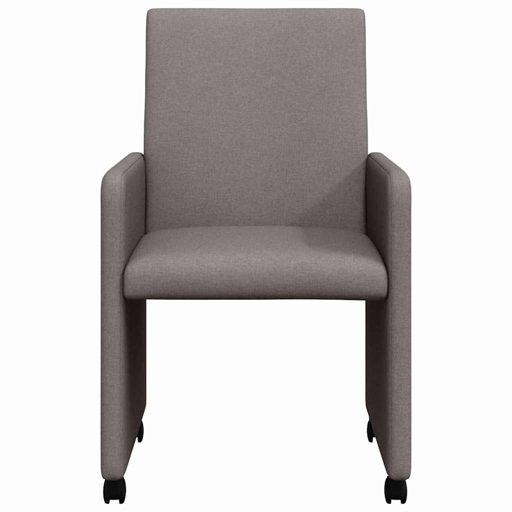 Valgomojo Kėdės su Ratukais 2 pcs Taupe 57 x 66 x 94 cm audinys