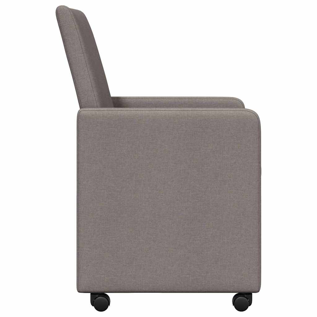 Valgomojo Kėdės su Ratukais 2 pcs Taupe 57 x 66 x 94 cm audinys