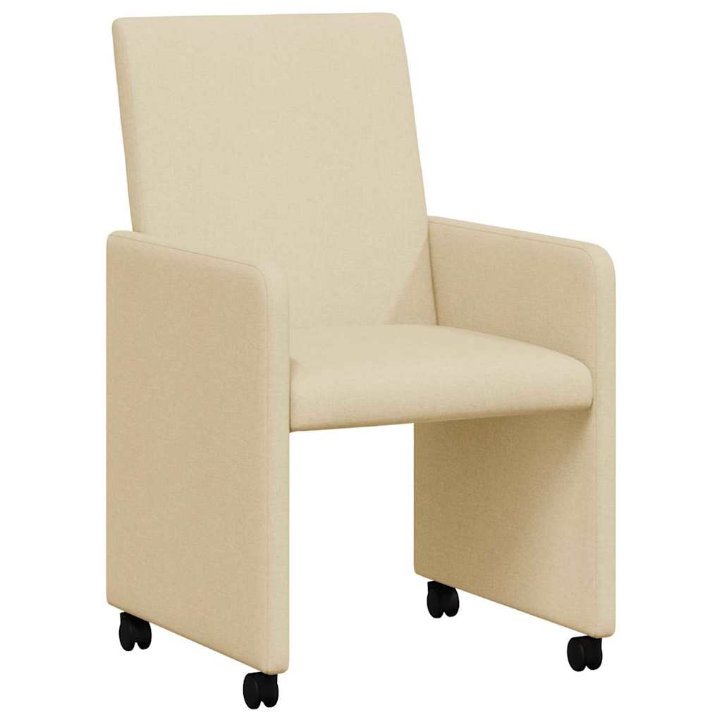 Valgomojo Kėdės su Ratukais 2 pcs Kreminė 57 x 66 x 94 cm