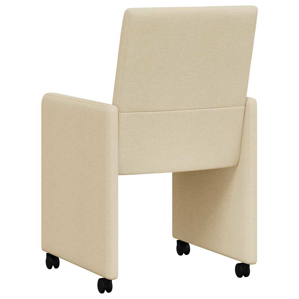 Valgomojo Kėdės su Ratukais 2 pcs Kreminė 57 x 66 x 94 cm