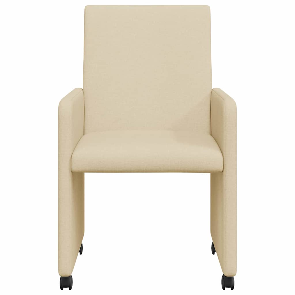Valgomojo Kėdės su Ratukais 2 pcs Kreminė 57 x 66 x 94 cm