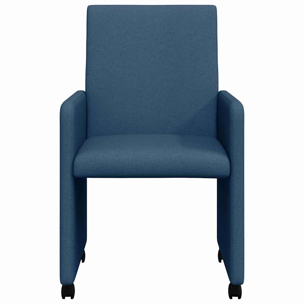 Valgomojo Kėdės su Ratukais 2 pcs Mėlyna 57 x 66 x 94 cm