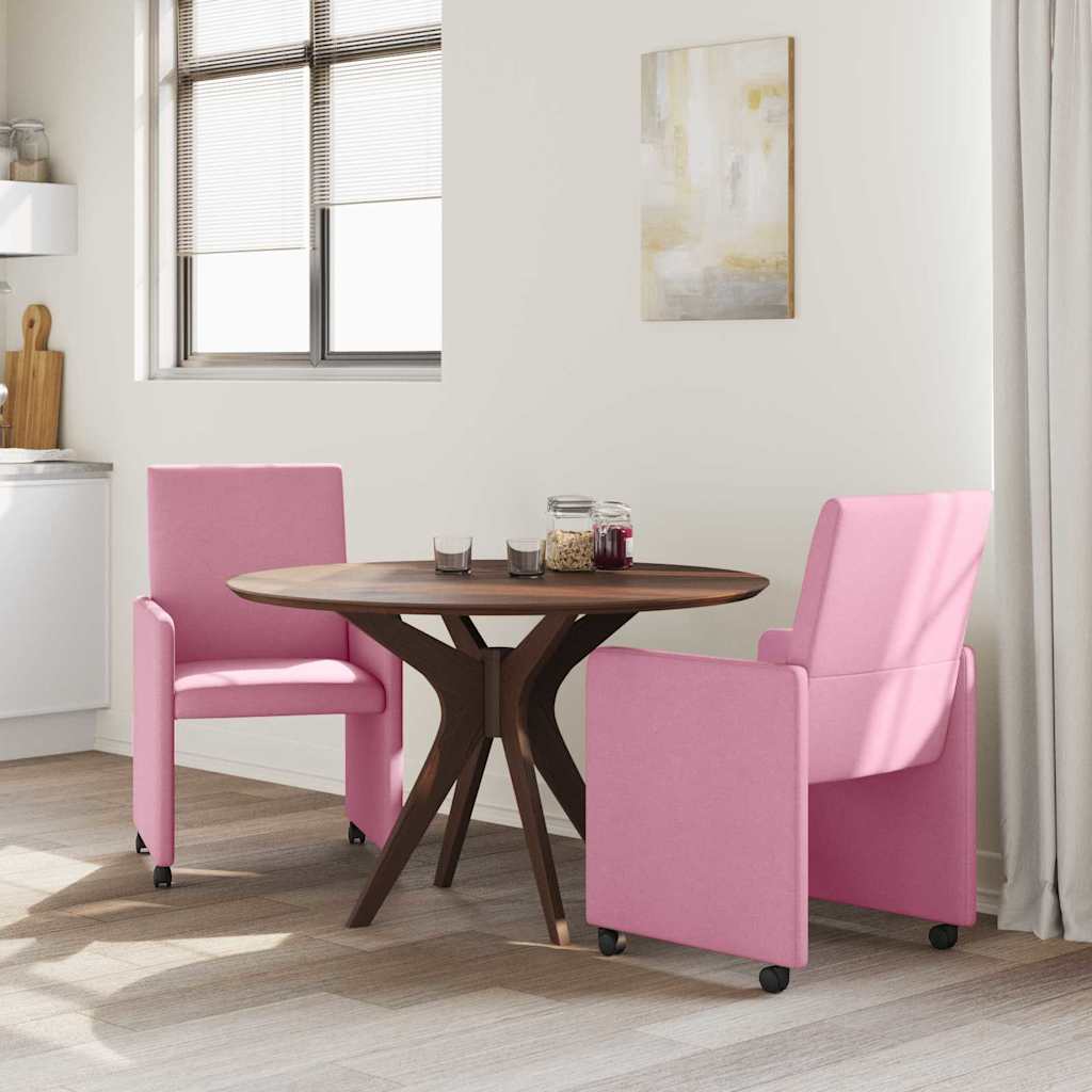 Valgomojo Kėdės su Ratukais 2 pcs Rožinė 57 x 66 x 94 cm
