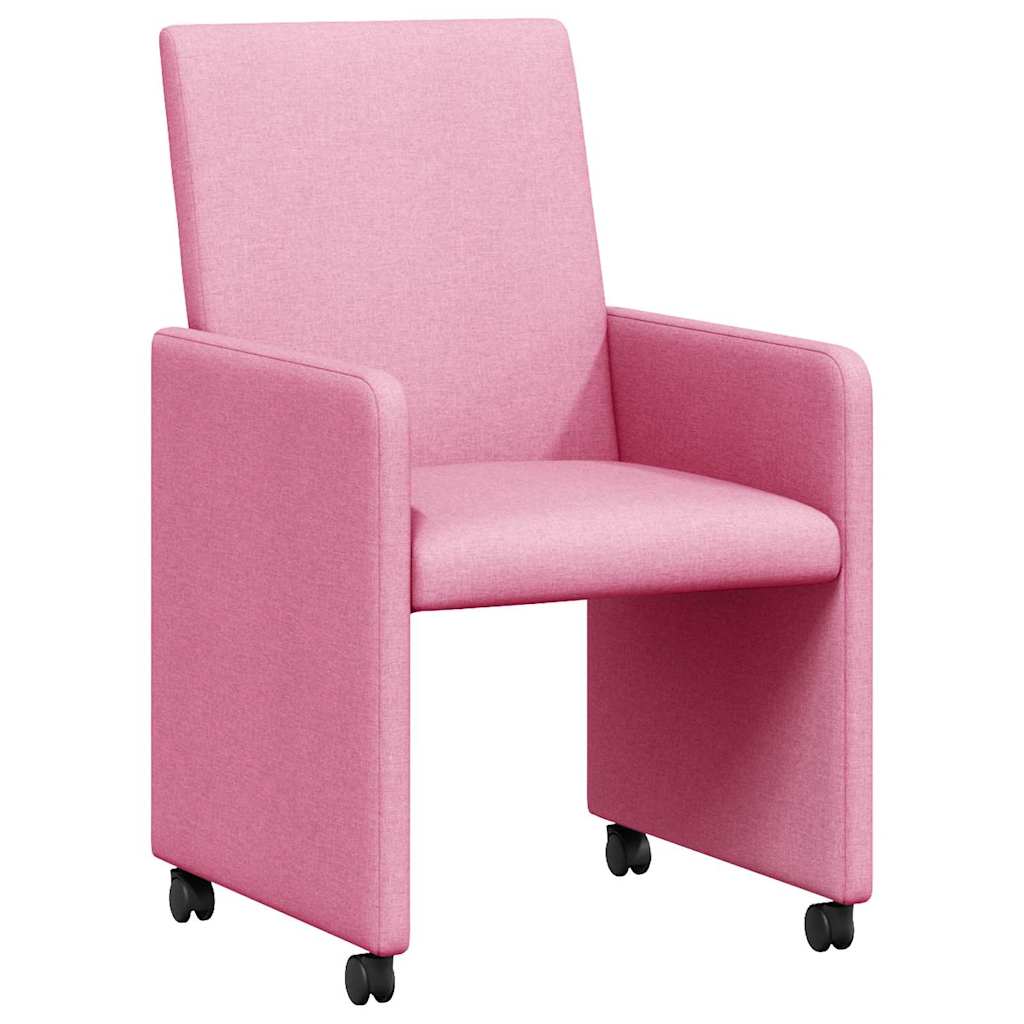 Valgomojo Kėdės su Ratukais 2 pcs Rožinė 57 x 66 x 94 cm