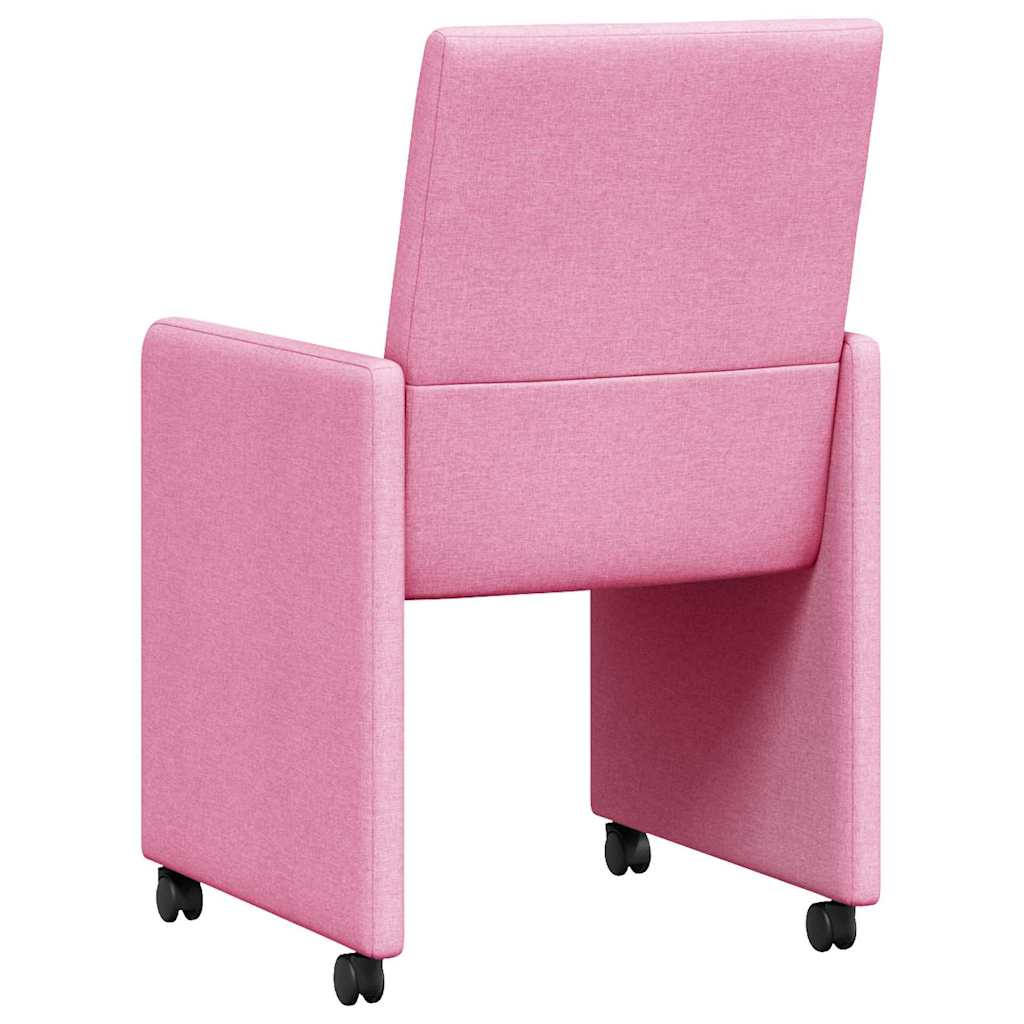 Valgomojo Kėdės su Ratukais 2 pcs Rožinė 57 x 66 x 94 cm