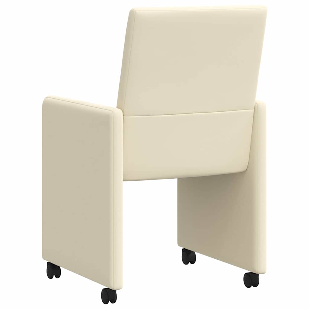 Valgomojo Kėdės su Ratukais 2 pcs Kreminė 57 x 66 x 94 cm