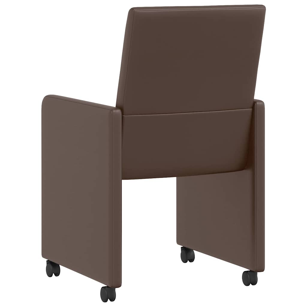 Valgomojo Kėdės su Ratukais 2 pcs Ruda 57 x 66 x 94 cm