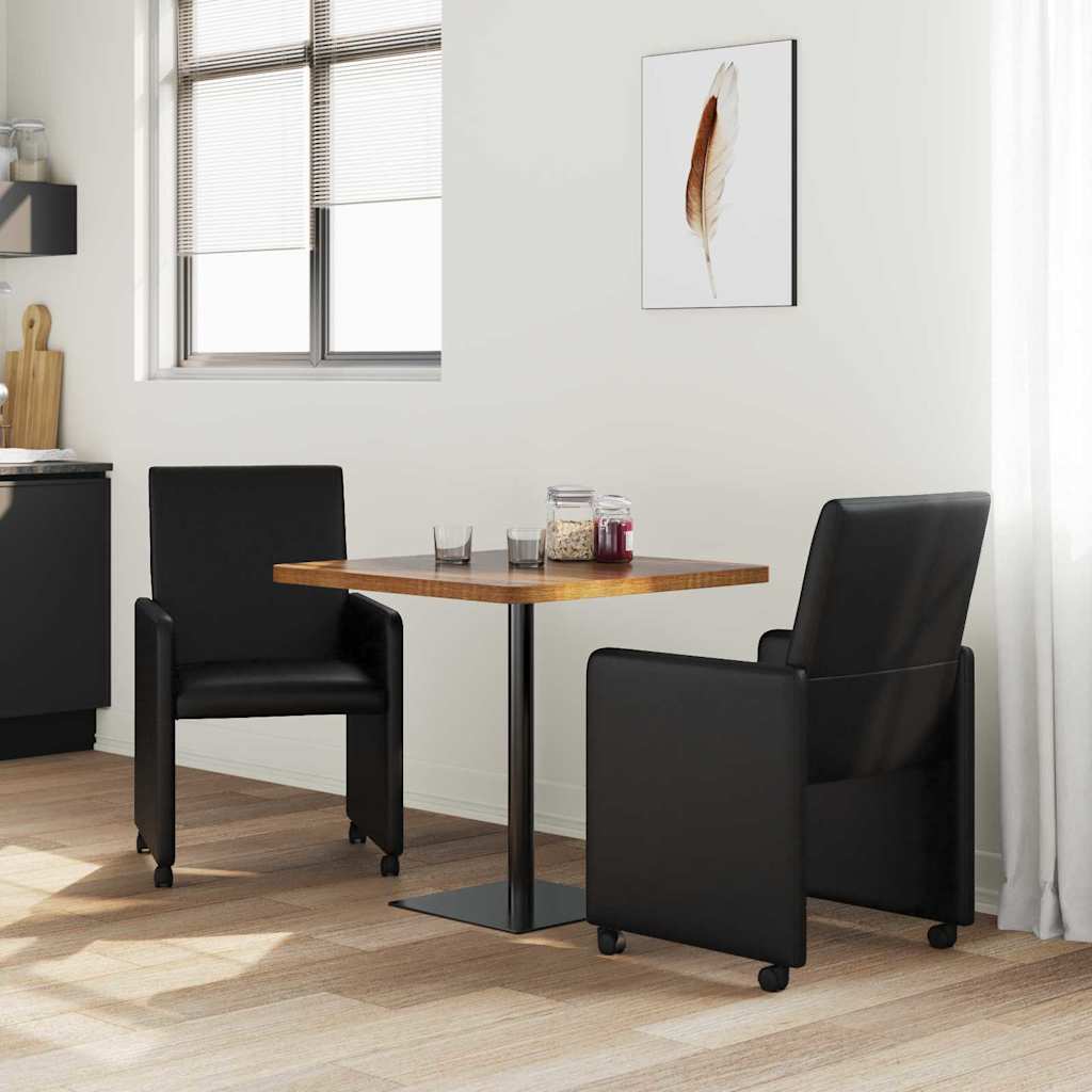 Ēdamistabas krēsli ar ritentiņiem 2 gab. melni 57 x 66 x 94 cm