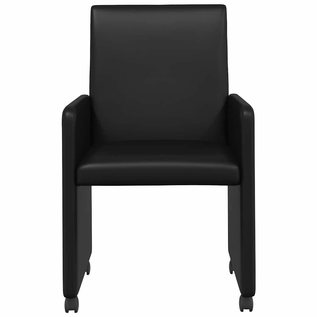 Ēdamistabas krēsli ar ritentiņiem 2 gab. melni 57 x 66 x 94 cm