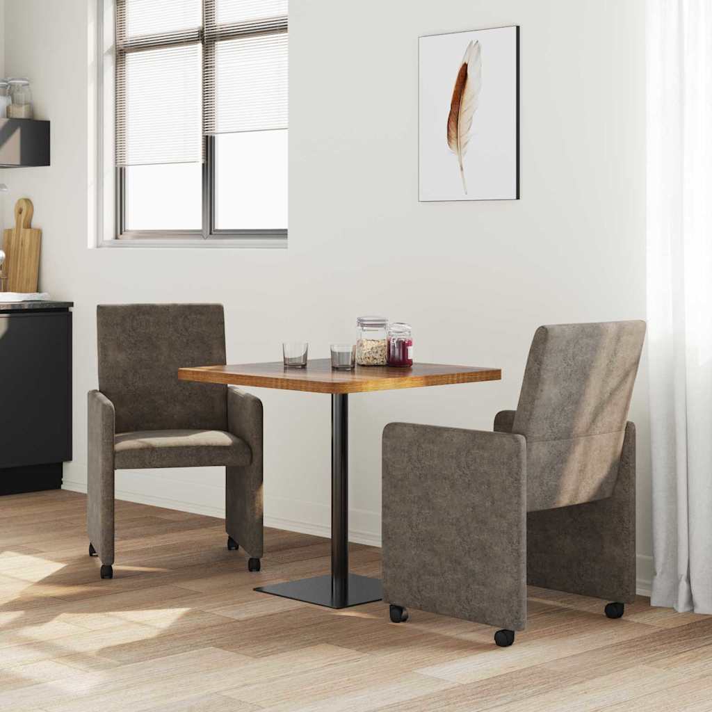 Valgomojo Kėdės su Ratukais 2 pcs Tamsiai pilka 57 x 66 x 94 cm