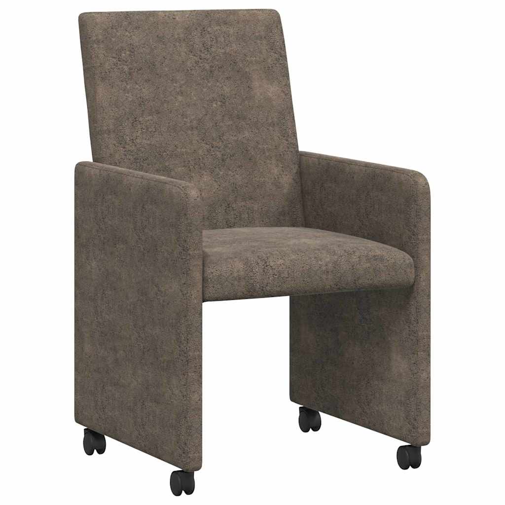 Valgomojo Kėdės su Ratukais 2 pcs Tamsiai pilka 57 x 66 x 94 cm