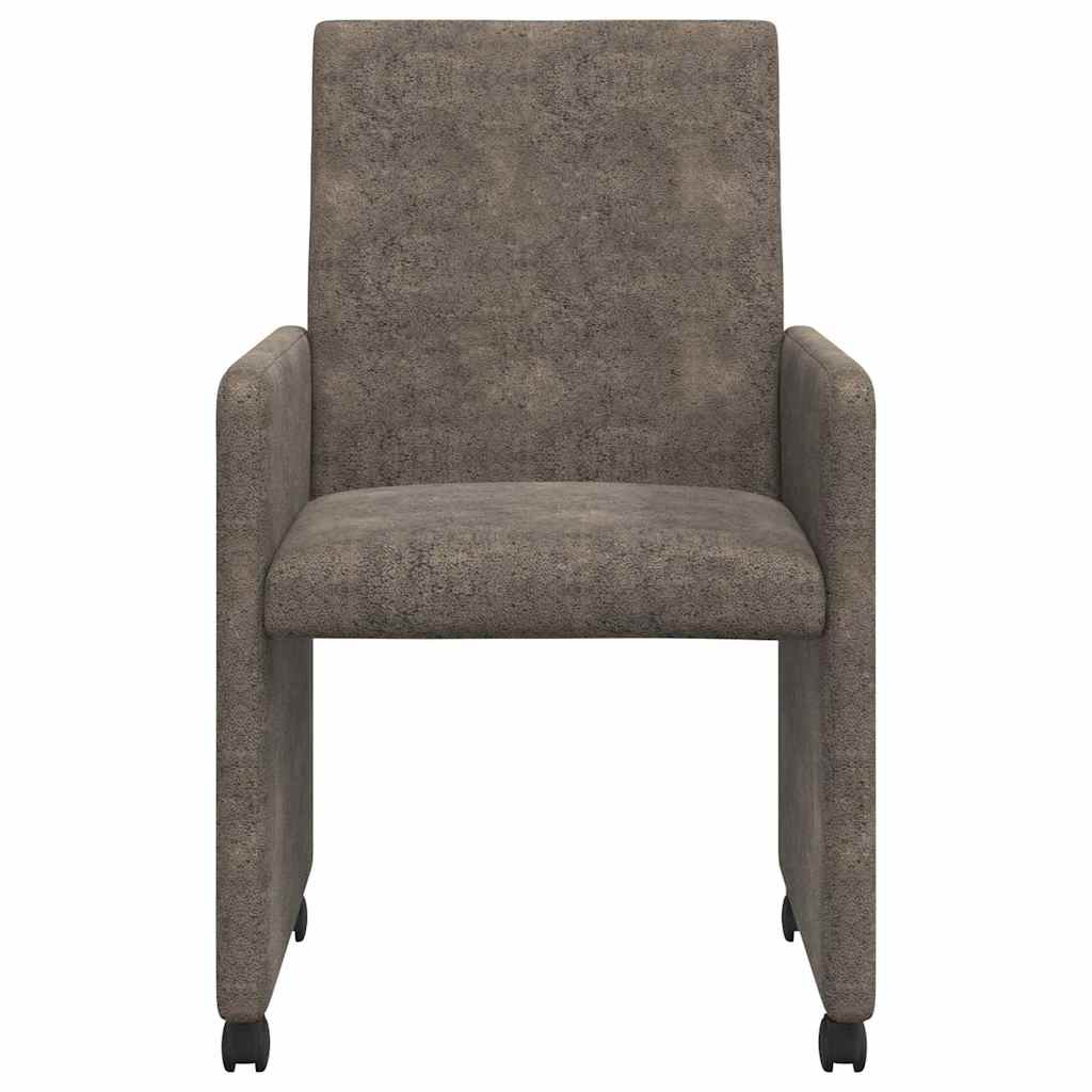 Valgomojo Kėdės su Ratukais 2 pcs Tamsiai pilka 57 x 66 x 94 cm