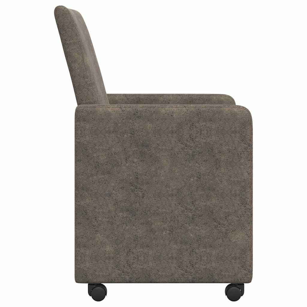 Valgomojo Kėdės su Ratukais 2 pcs Tamsiai pilka 57 x 66 x 94 cm