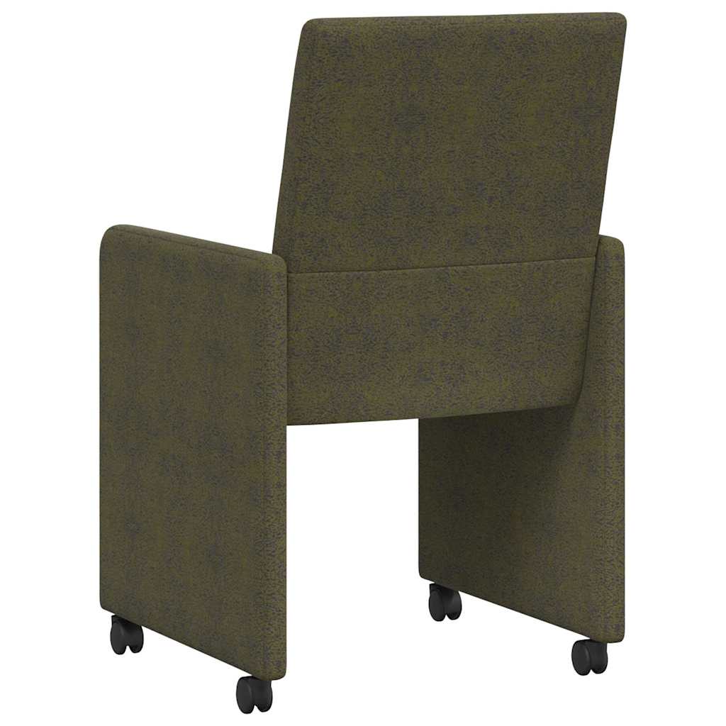 Valgomojo Kėdės su Ratukais 2 pcs Armijos žalia 57 x 66 x 94 cm