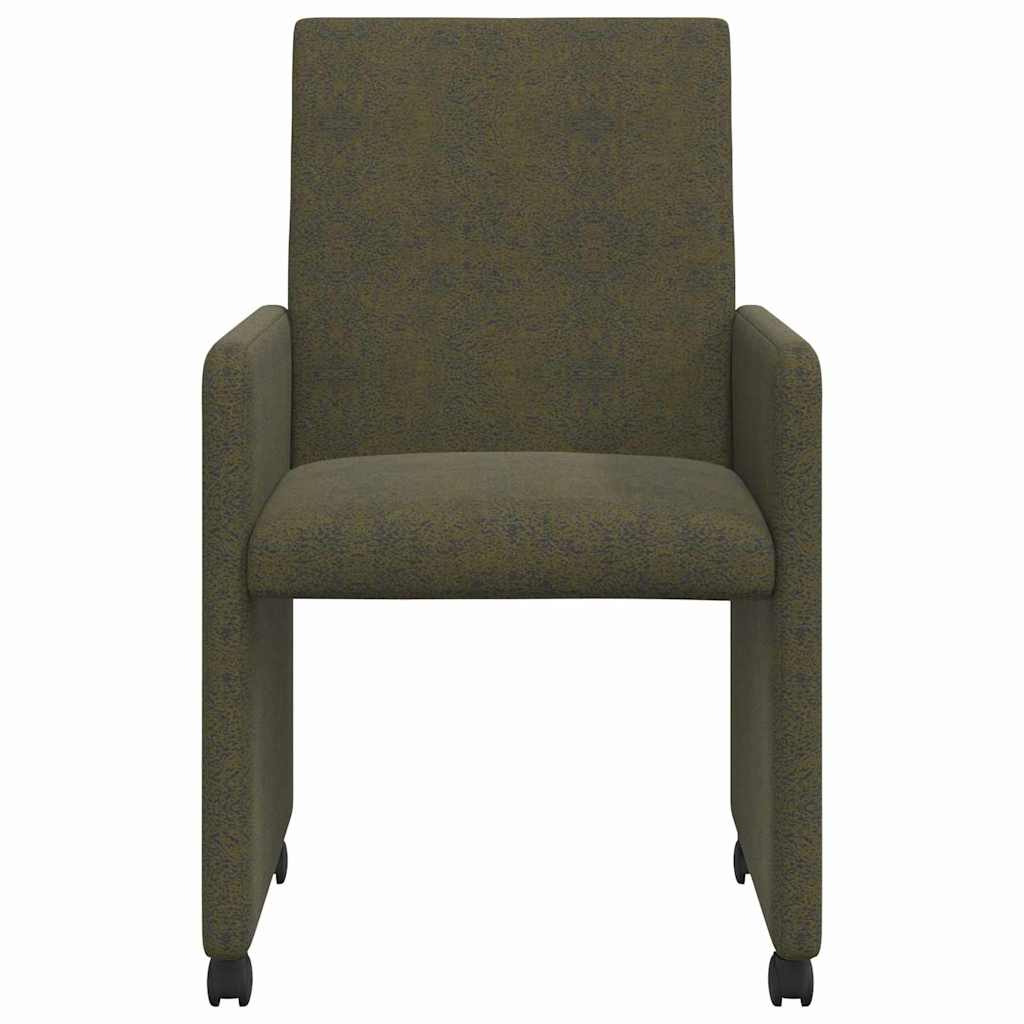 Valgomojo Kėdės su Ratukais 2 pcs Armijos žalia 57 x 66 x 94 cm