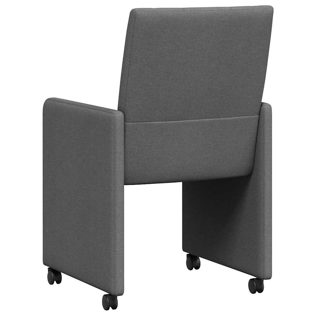 Valgomojo Kėdės su Ratukais 2 pcs Tamsiai pilka 58 x 65 x 94 cm