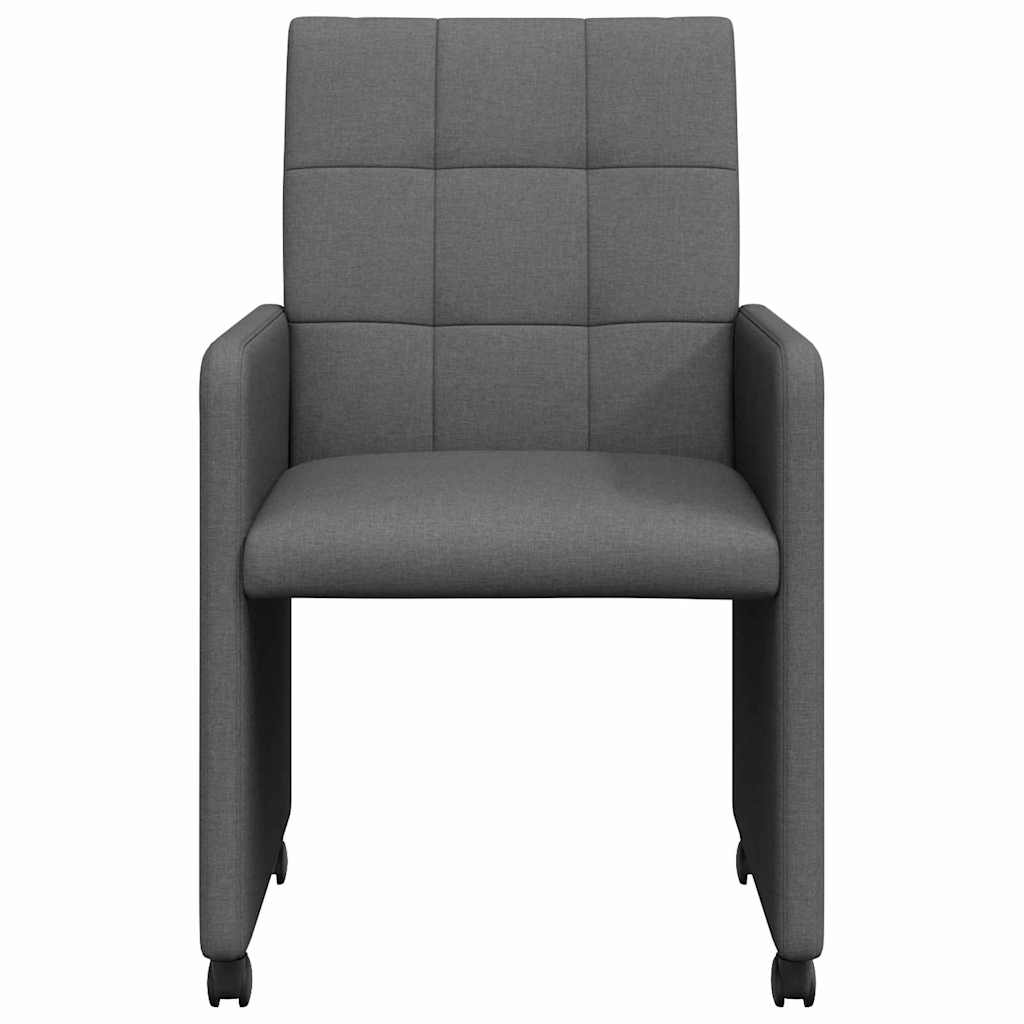 Valgomojo Kėdės su Ratukais 2 pcs Tamsiai pilka 58 x 65 x 94 cm