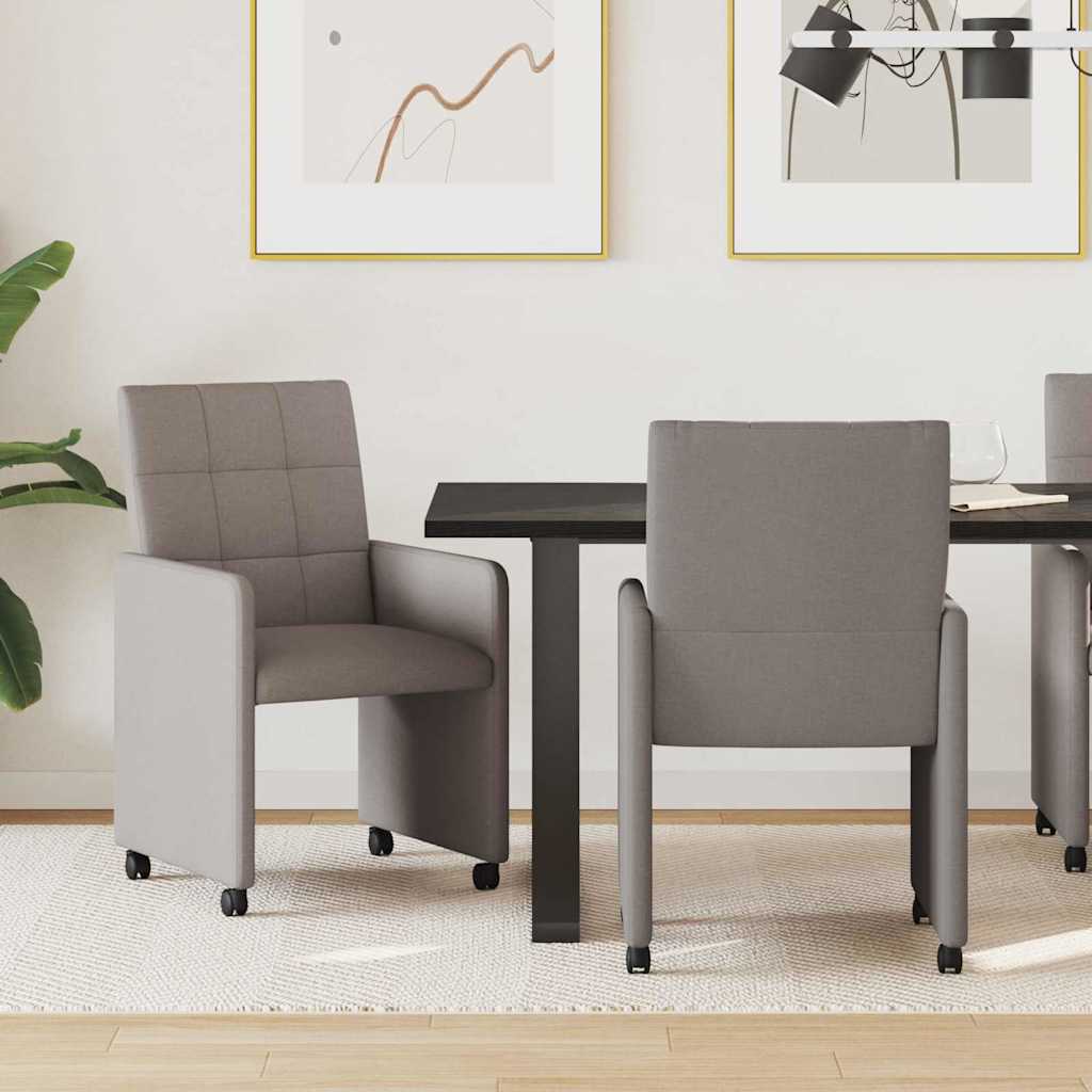 Ēdamistabas krēsli uz ritentiņiem 2 gab. tortora 58 x 65 x 94 cm