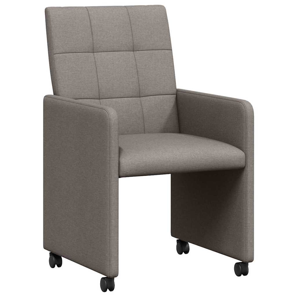 Ēdamistabas krēsli uz ritentiņiem 2 gab. tortora 58 x 65 x 94 cm