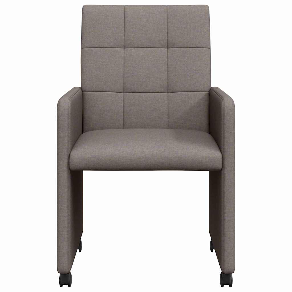 Ēdamistabas krēsli uz ritentiņiem 2 gab. tortora 58 x 65 x 94 cm
