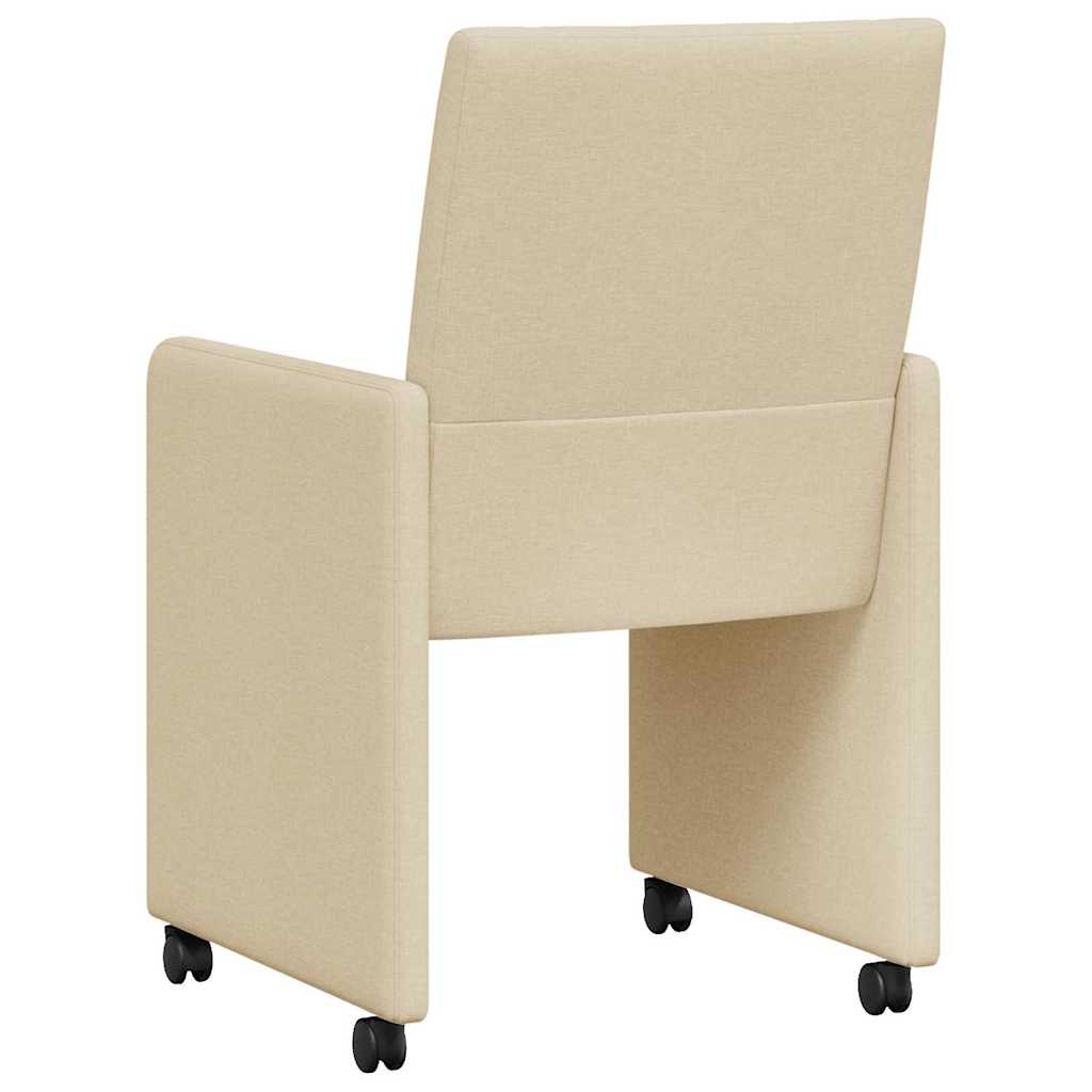 Valgomojo Kėdės su Ratukais 2 pcs Kreminė 58 x 65 x 94 cm