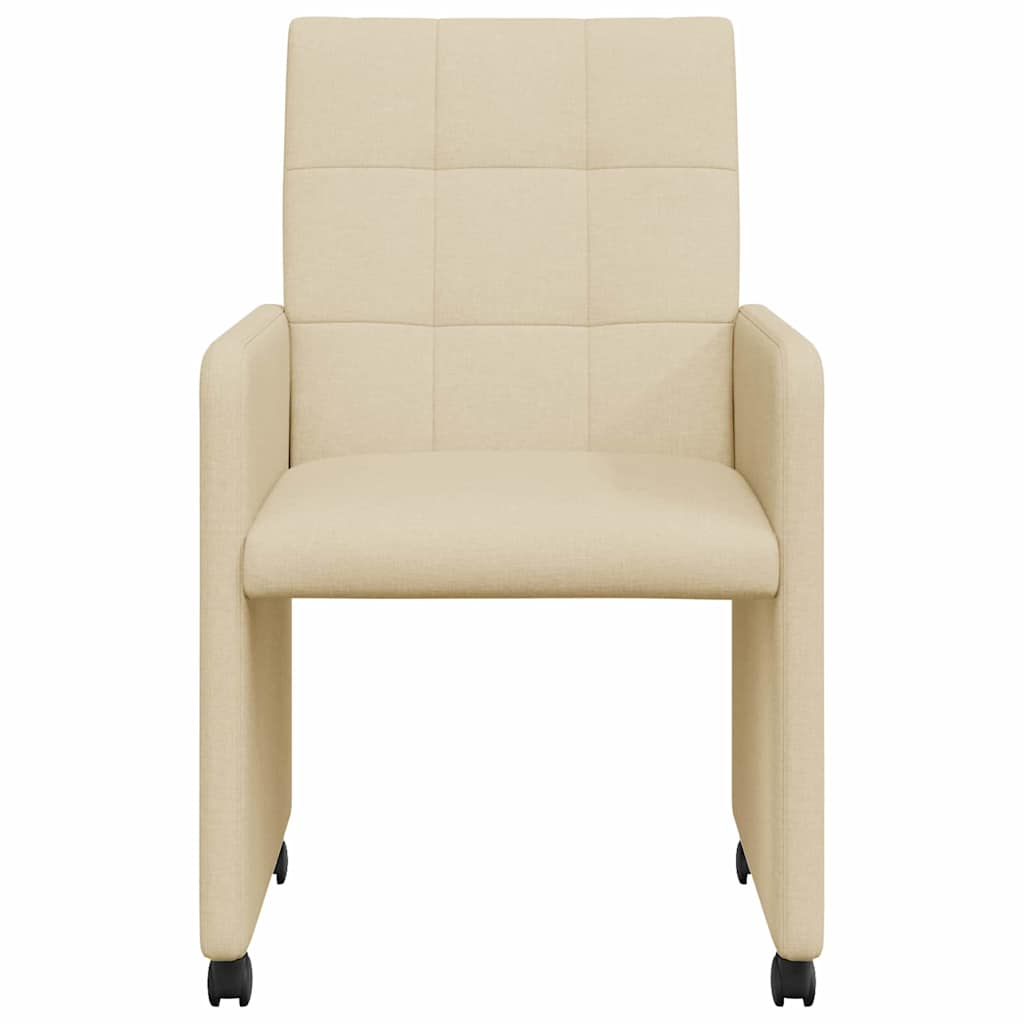 Valgomojo Kėdės su Ratukais 2 pcs Kreminė 58 x 65 x 94 cm