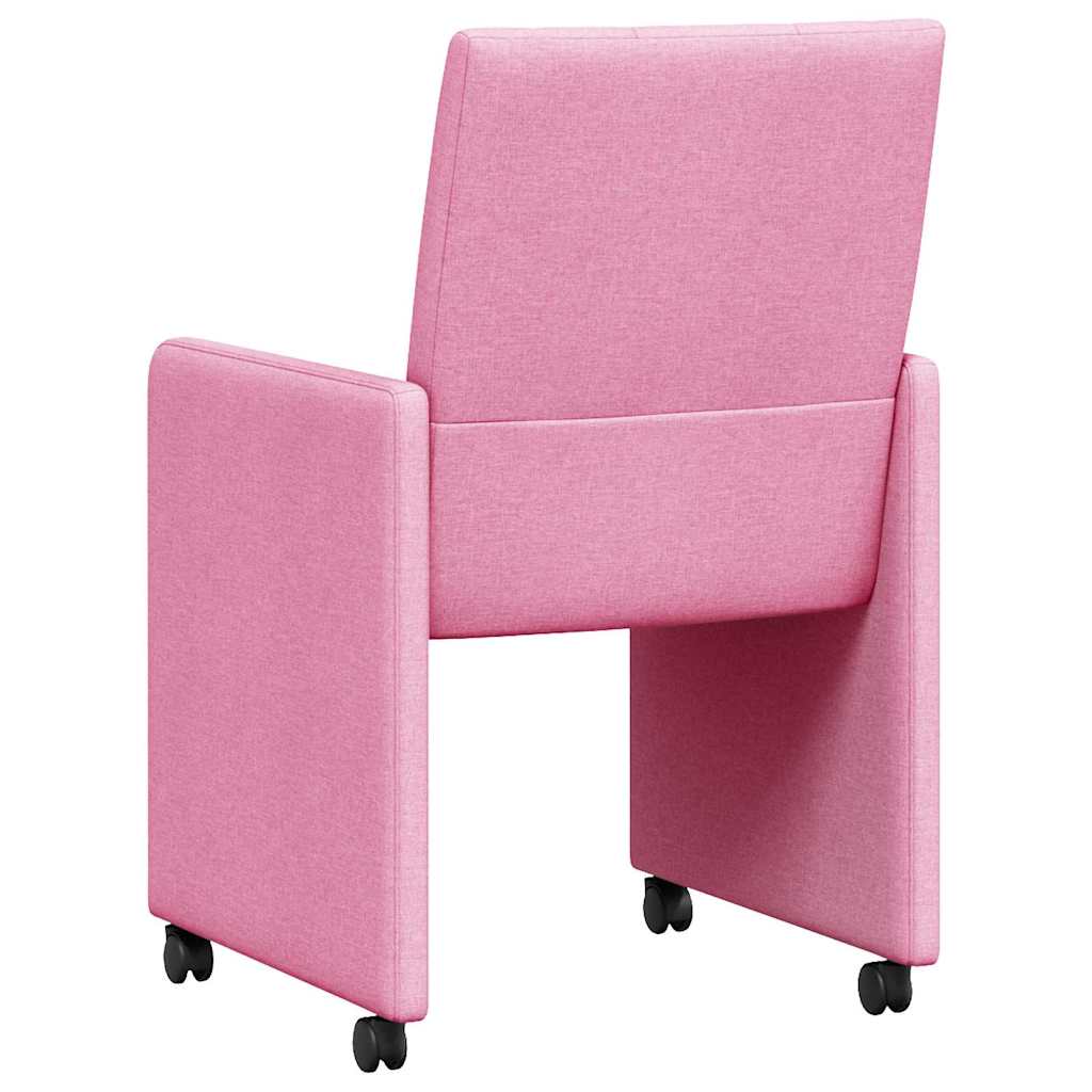 Valgomojo Kėdės su Ratukais 2 pcs Rožinė 58 x 65 x 94 cm