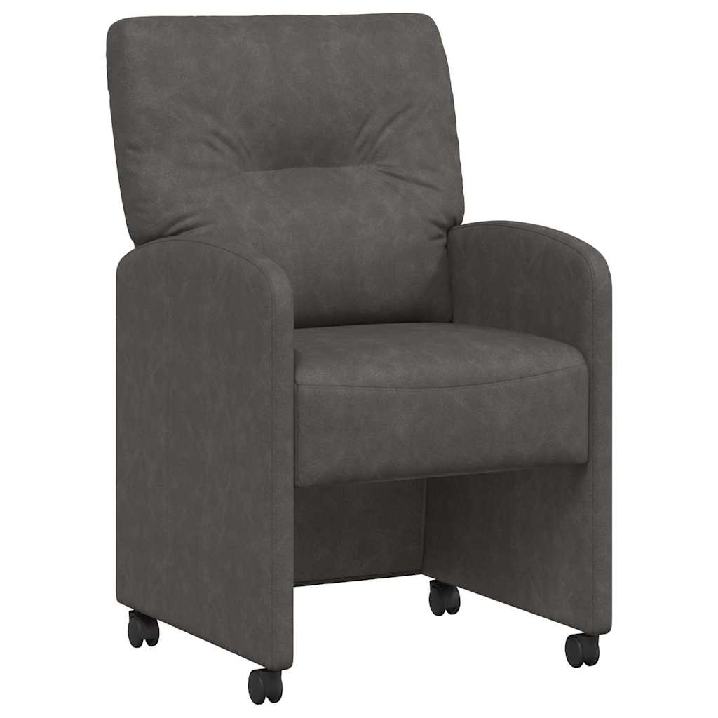 Valgomojo Kėdės su Ratukais 2 pcs Juoda 57 x 67 x 95 cm