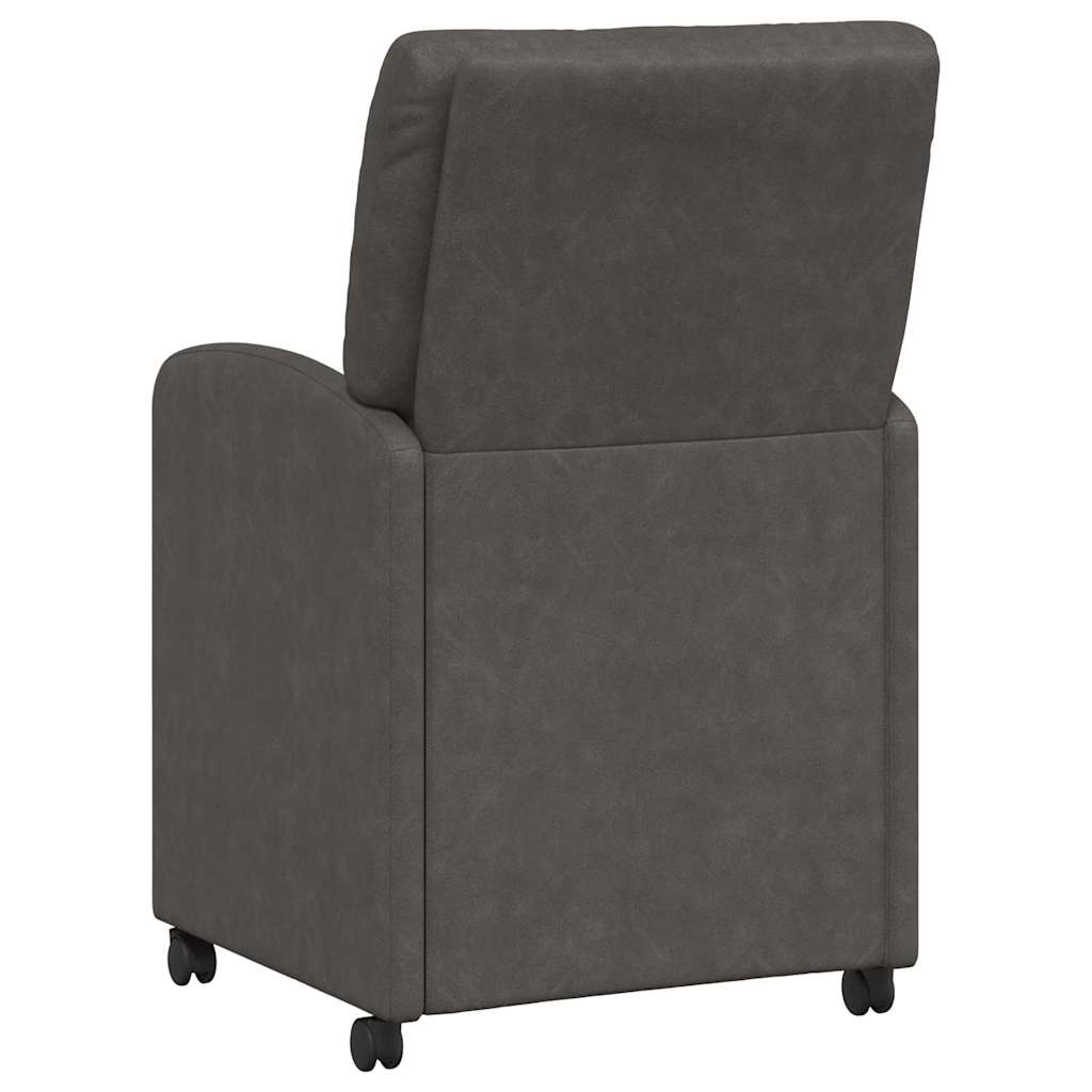 Valgomojo Kėdės su Ratukais 2 pcs Juoda 57 x 67 x 95 cm