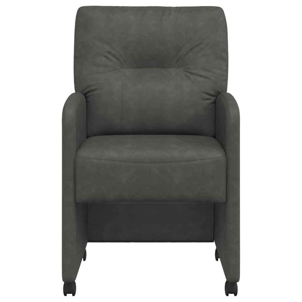 Valgomojo Kėdės su Ratukais 2 pcs Juoda 57 x 67 x 95 cm