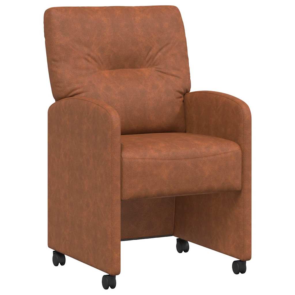 Dining Chairs with Castors 2 pcs Brown 57 x 67 x 95 cm