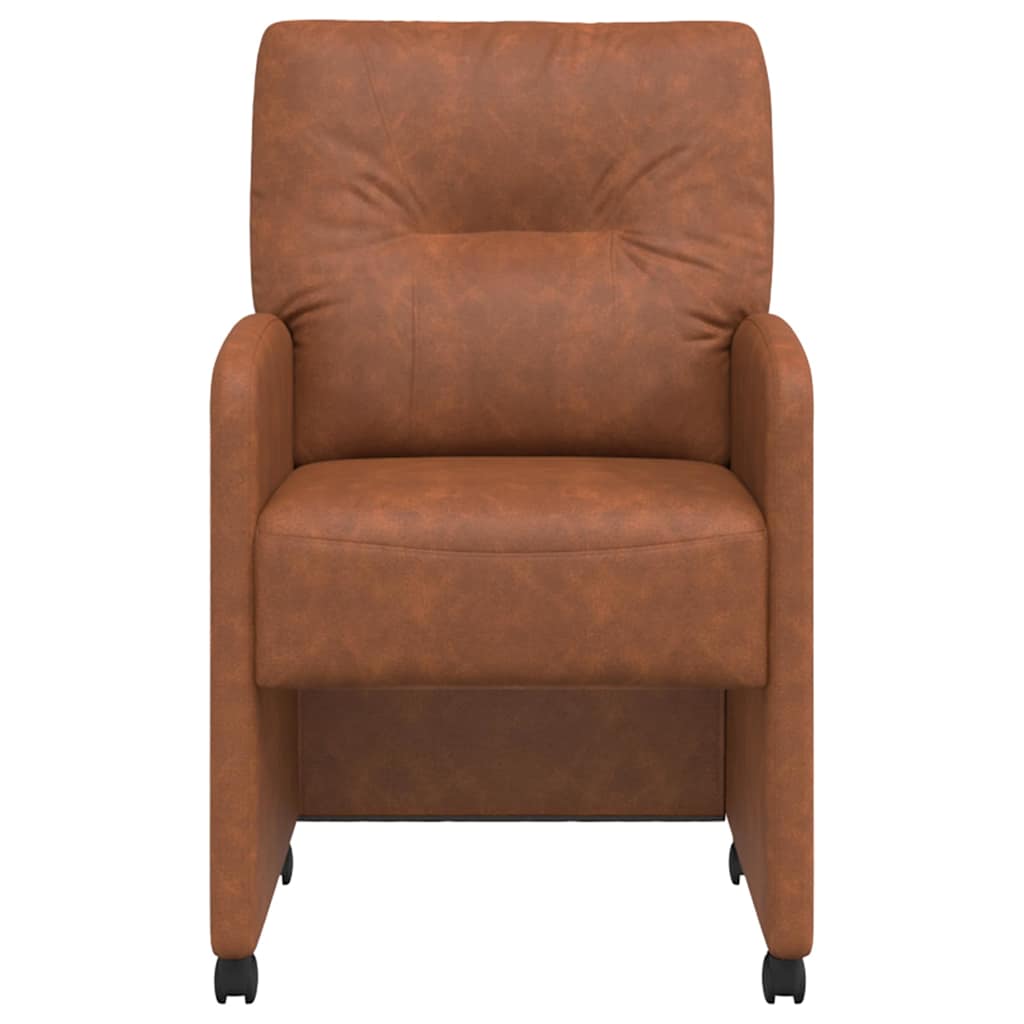 Dining Chairs with Castors 2 pcs Brown 57 x 67 x 95 cm