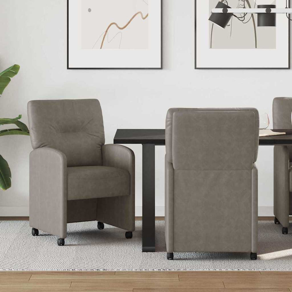 Valgomojo Kėdės su Ratukais 2 pcs Pilka 57 x 67 x 95 cm