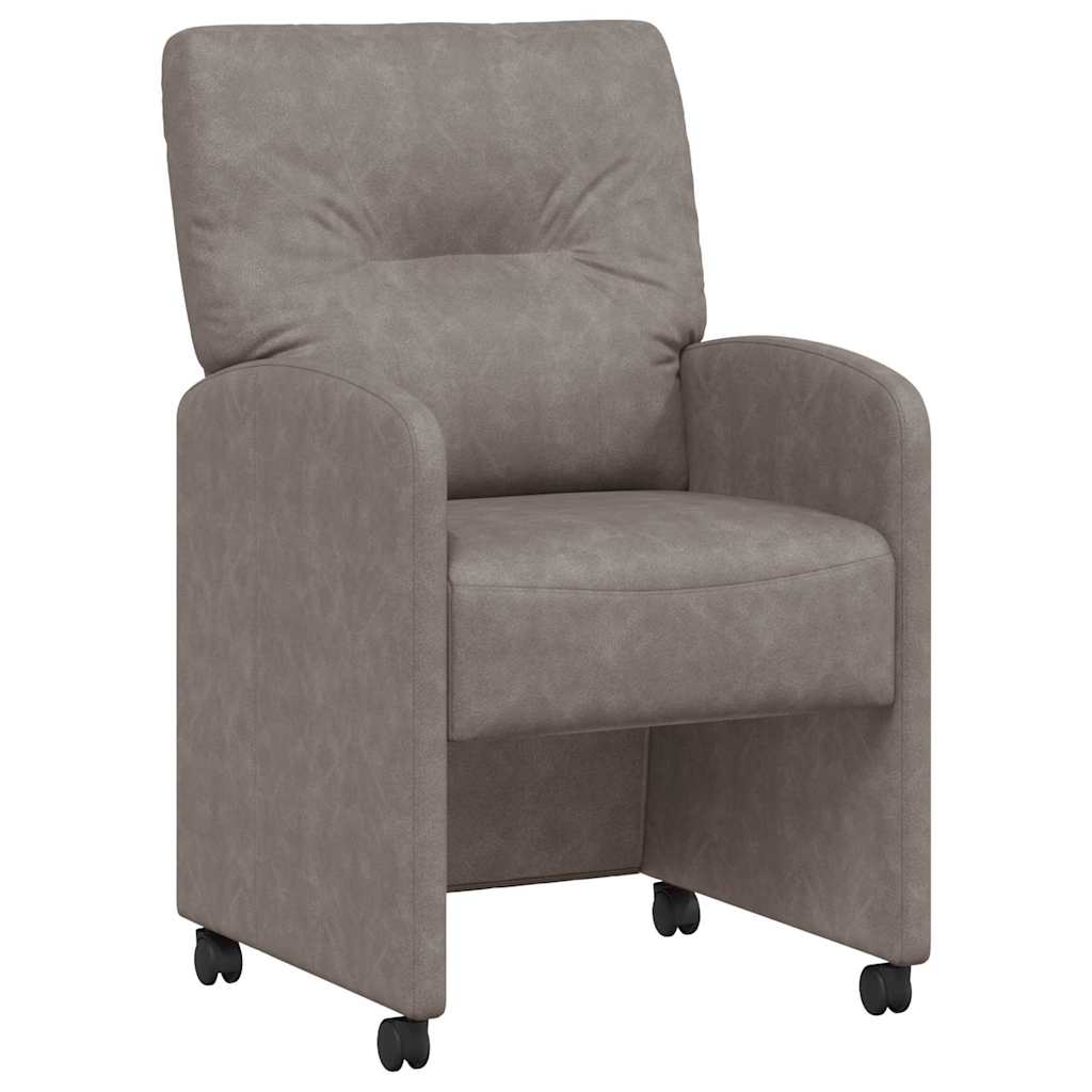 Valgomojo Kėdės su Ratukais 2 pcs Pilka 57 x 67 x 95 cm