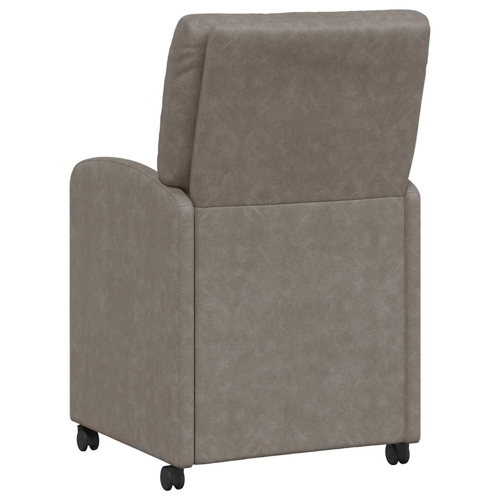 Valgomojo Kėdės su Ratukais 2 pcs Pilka 57 x 67 x 95 cm