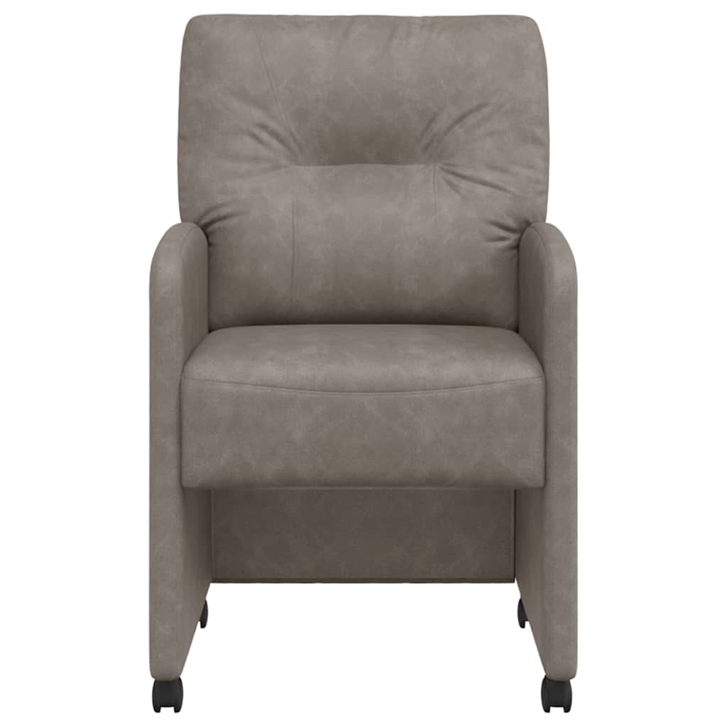 Valgomojo Kėdės su Ratukais 2 pcs Pilka 57 x 67 x 95 cm