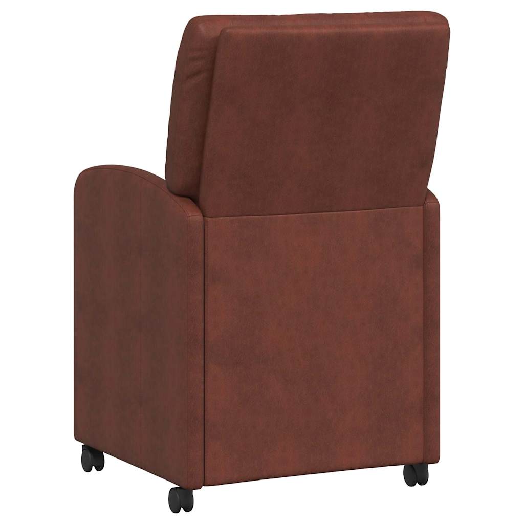Valgomojo Kėdės su Ratukais 2 pcs Blizgiai ruda 57 x 67 x 95 cm