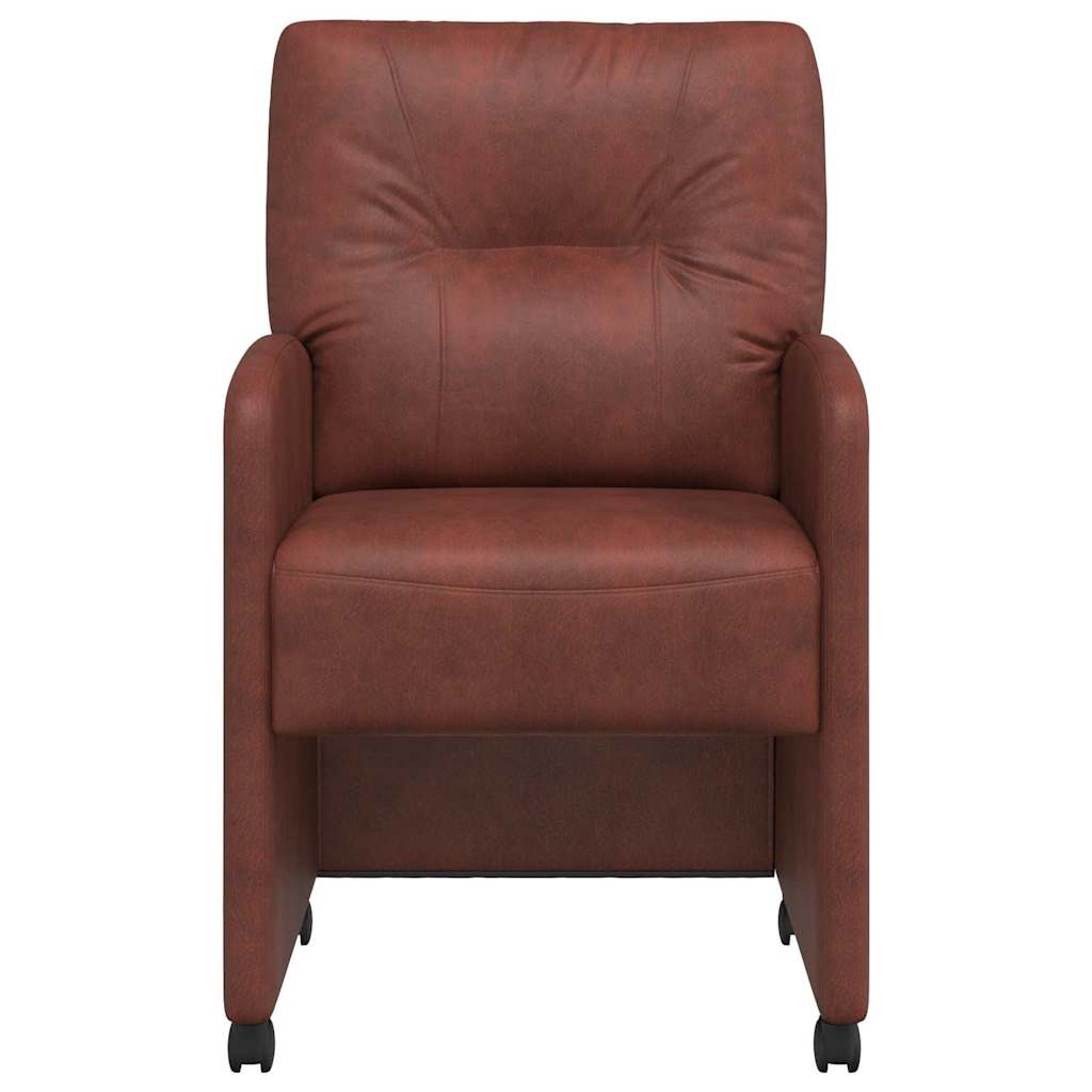 Valgomojo Kėdės su Ratukais 2 pcs Blizgiai ruda 57 x 67 x 95 cm
