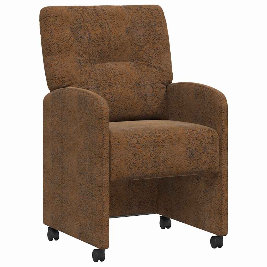 Valgomojo Kėdės su Ratukais 2 pcs Ruda 57 x 67 x 95 cm