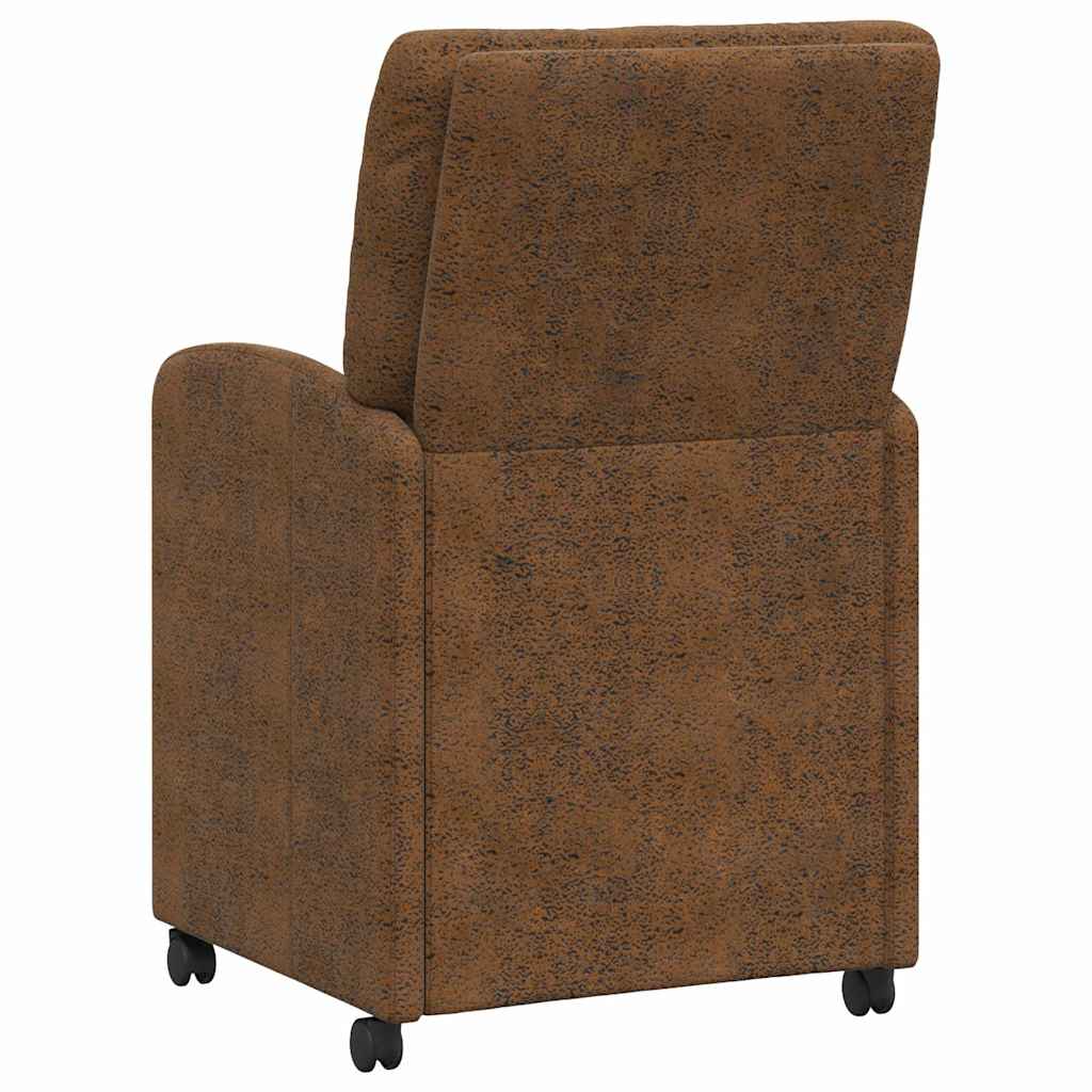 Valgomojo Kėdės su Ratukais 2 pcs Ruda 57 x 67 x 95 cm