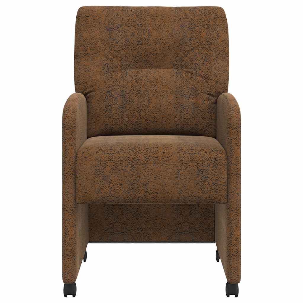 Valgomojo Kėdės su Ratukais 2 pcs Ruda 57 x 67 x 95 cm