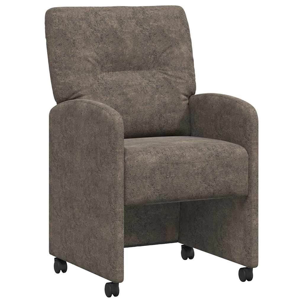 Dining Chairs with Wheels 2 pcs Dark Grey 57 x 67 x 95 cm