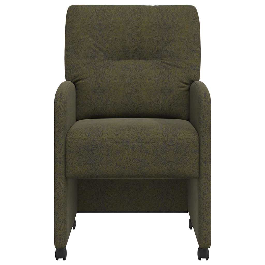 Valgomojo Kėdės su Ratukais 2 pcs Armijos žalia 57 x 67 x 95 cm
