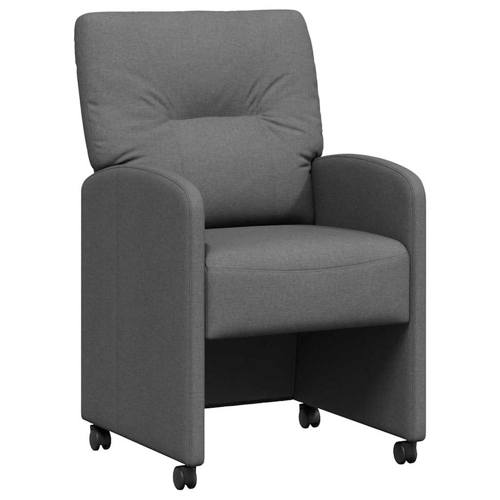 Valgomojo Kėdės su Ratukais 2 pcs Tamsiai pilka 57 x 67 x 95 cm