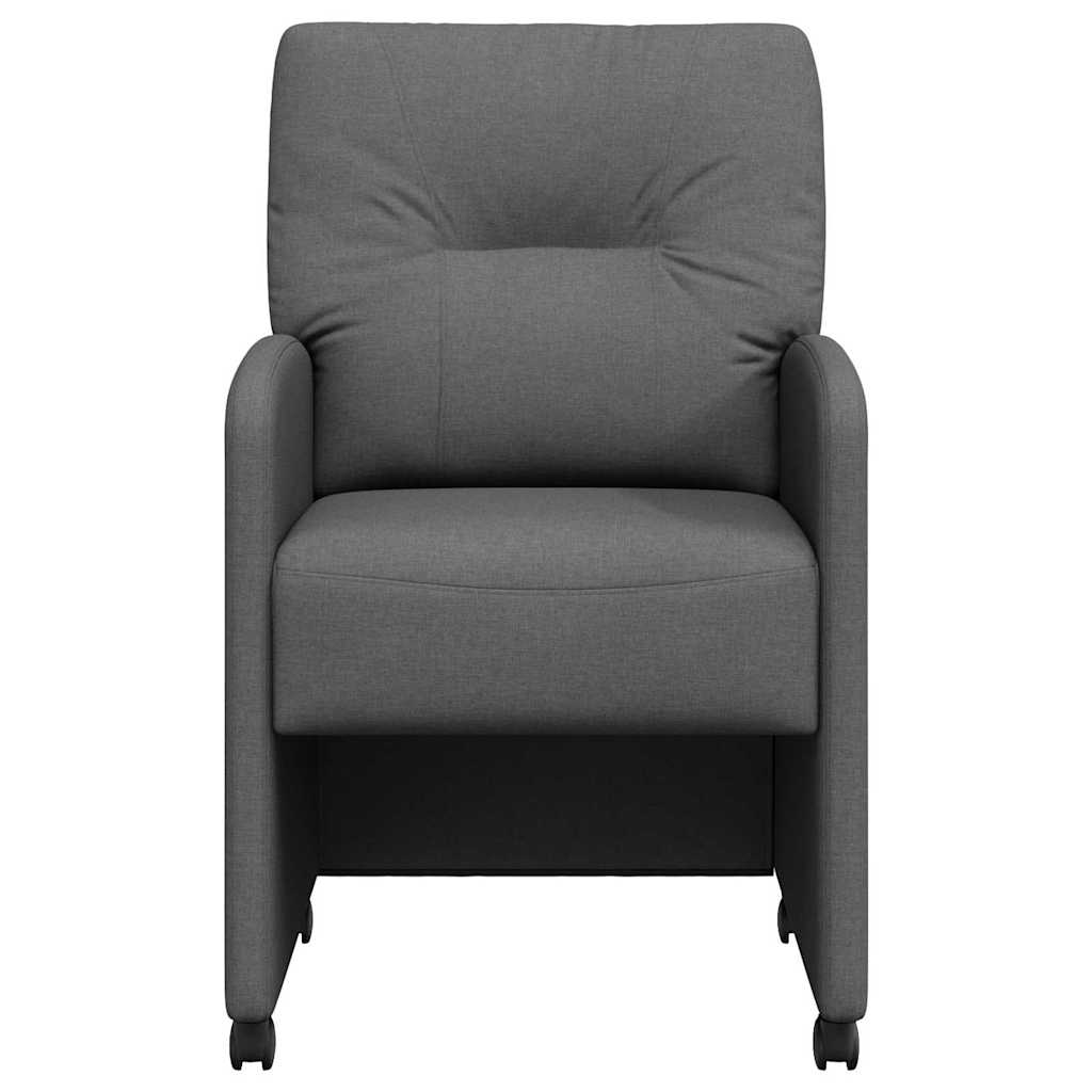 Valgomojo Kėdės su Ratukais 2 pcs Tamsiai pilka 57 x 67 x 95 cm
