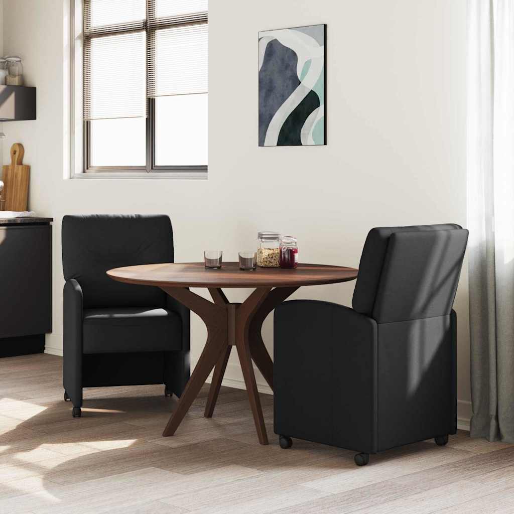 Ēdamistabas krēsli ar ritentiņiem 2 gab. melni 57 x 67 x 95 cm audums