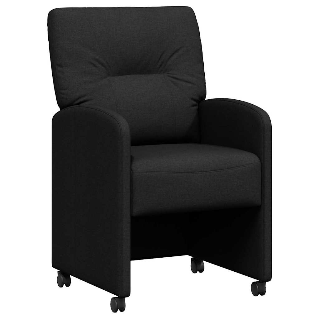 Ēdamistabas krēsli ar ritentiņiem 2 gab. melni 57 x 67 x 95 cm audums