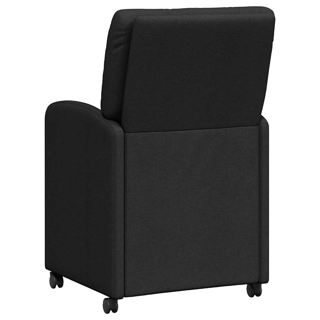 Ēdamistabas krēsli ar ritentiņiem 2 gab. melni 57 x 67 x 95 cm audums