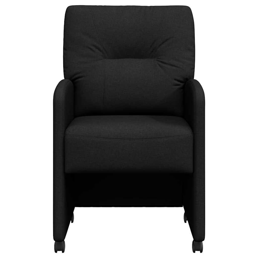 Ēdamistabas krēsli ar ritentiņiem 2 gab. melni 57 x 67 x 95 cm audums